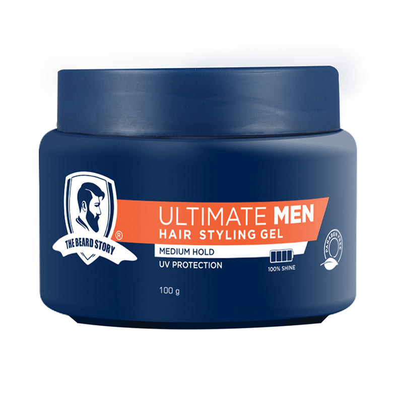 Hair Styling Gel for Men | Medium Hold | UV Protection | Long Lasting Shine | Non Sticky | 100g
