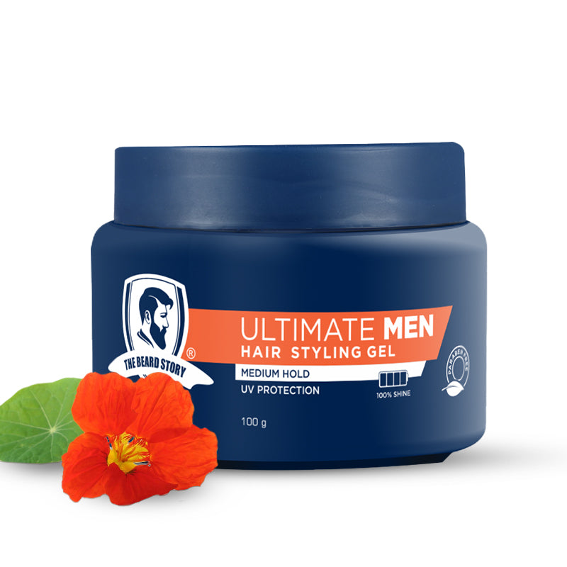 Hair Styling Gel for Men | Medium Hold | UV Protection | Long Lasting Shine | Non Sticky |  100g