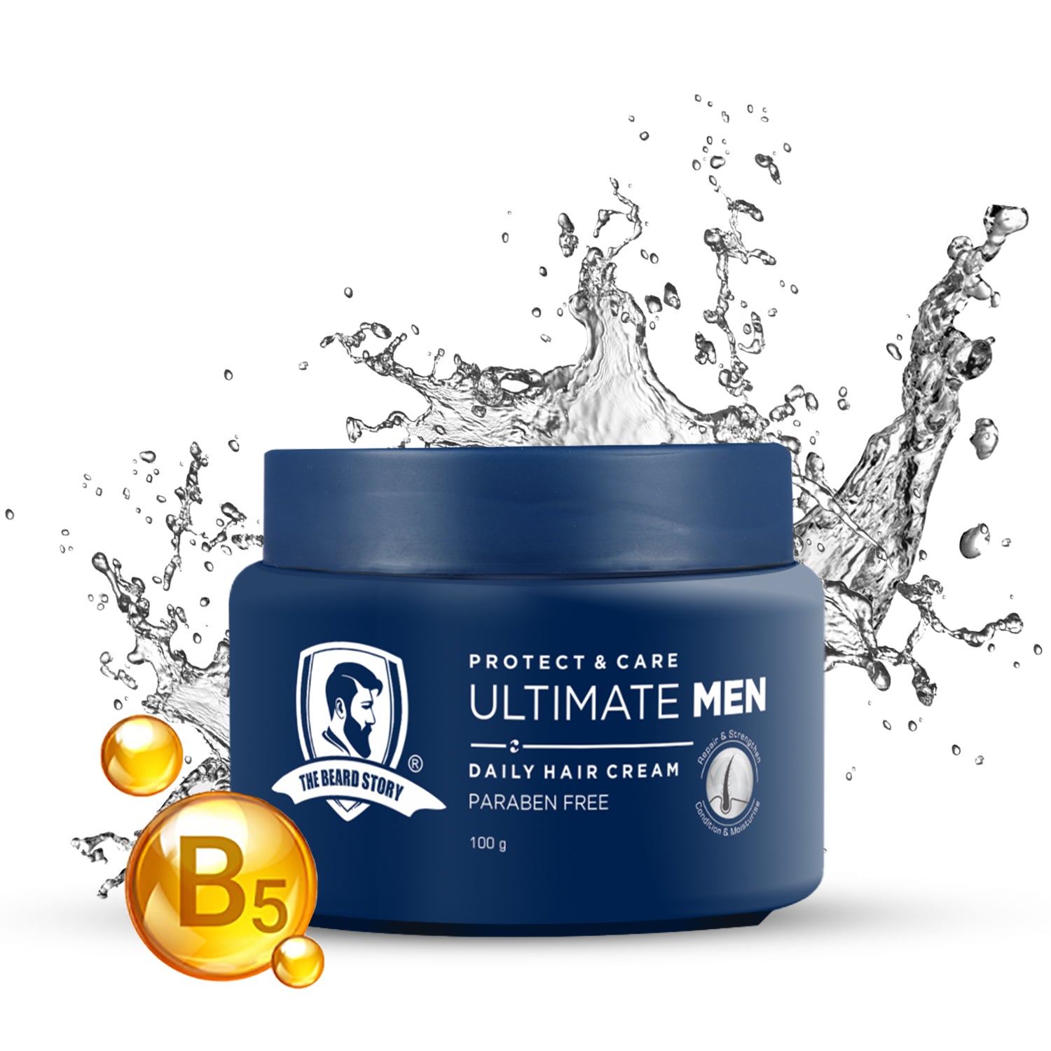 Hair Protect Cream | For Men | For Dry & Rough Hair | UV protection | Vitamin E & Argan Oil | 100gm
