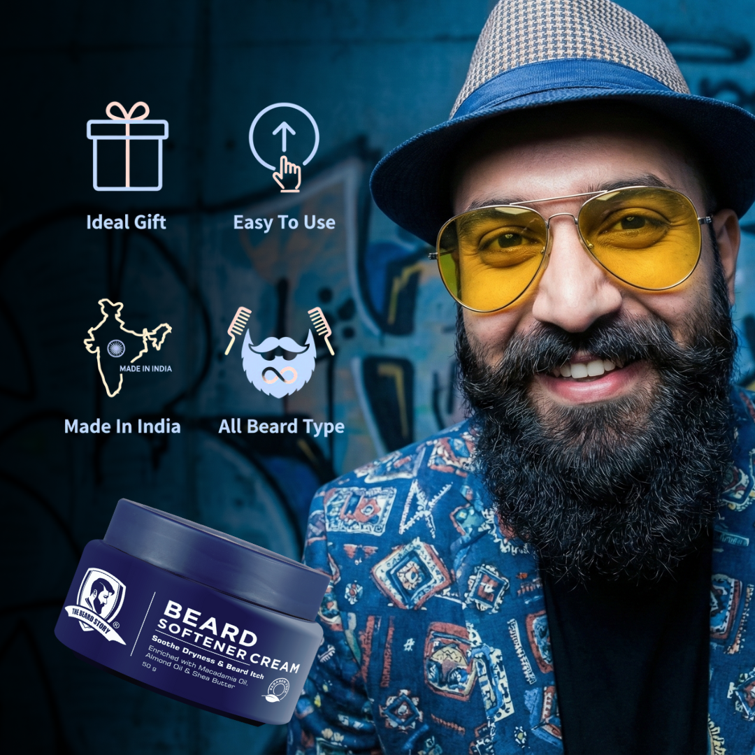 Beard Softener Cream | For Men | For Dry & Rough Beard | Vitamin E & Argan Oil | 50gm