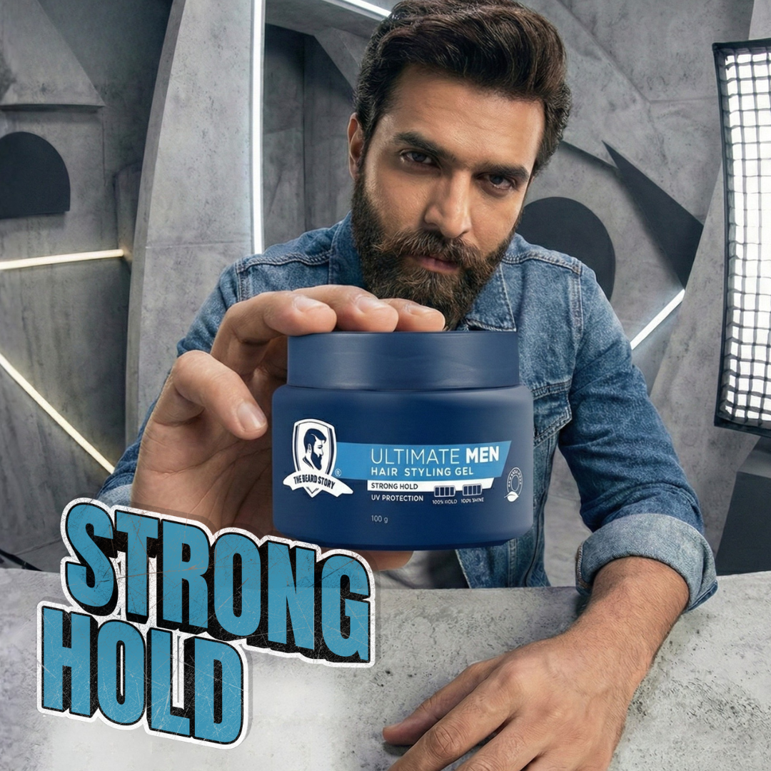 Hair Styling Gel | For Men | Strong Hold | UV Protection | Long Lasting Shine | Non Sticky | 100g