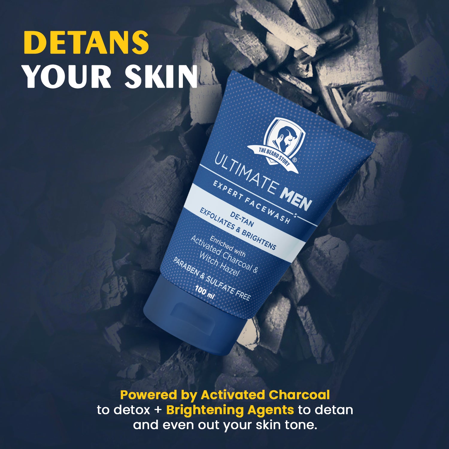 Facewash with Activated Charcoal | For Men | Anti Pollution & Dirt Absorbent | 100g