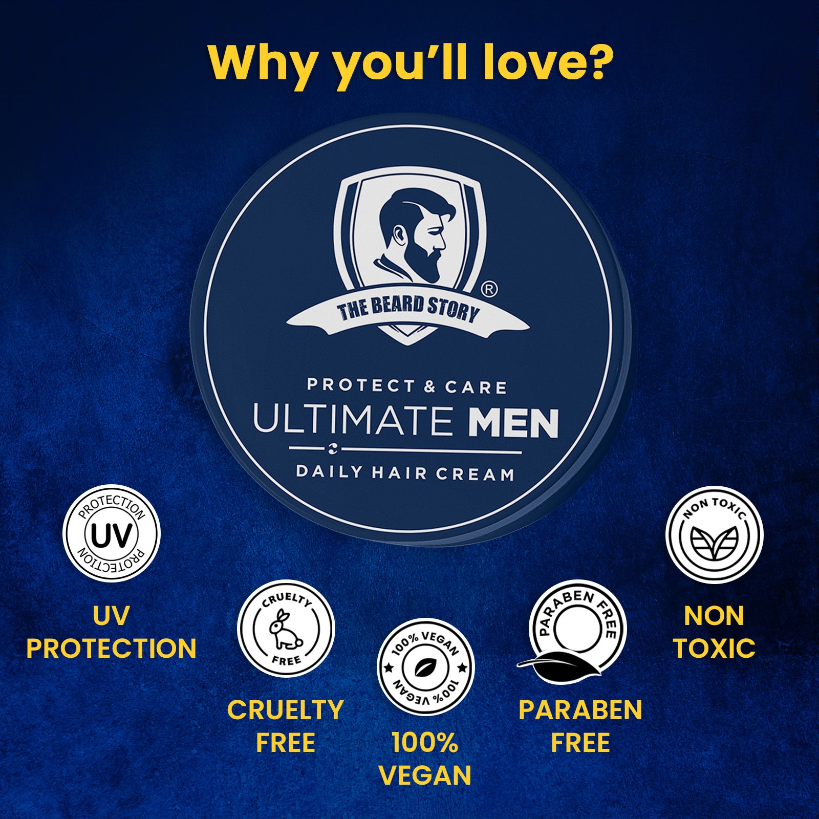 Hair Protect Cream | For Men | For Dry & Rough Hair | UV protection | Vitamin E & Argan Oil | 100gm