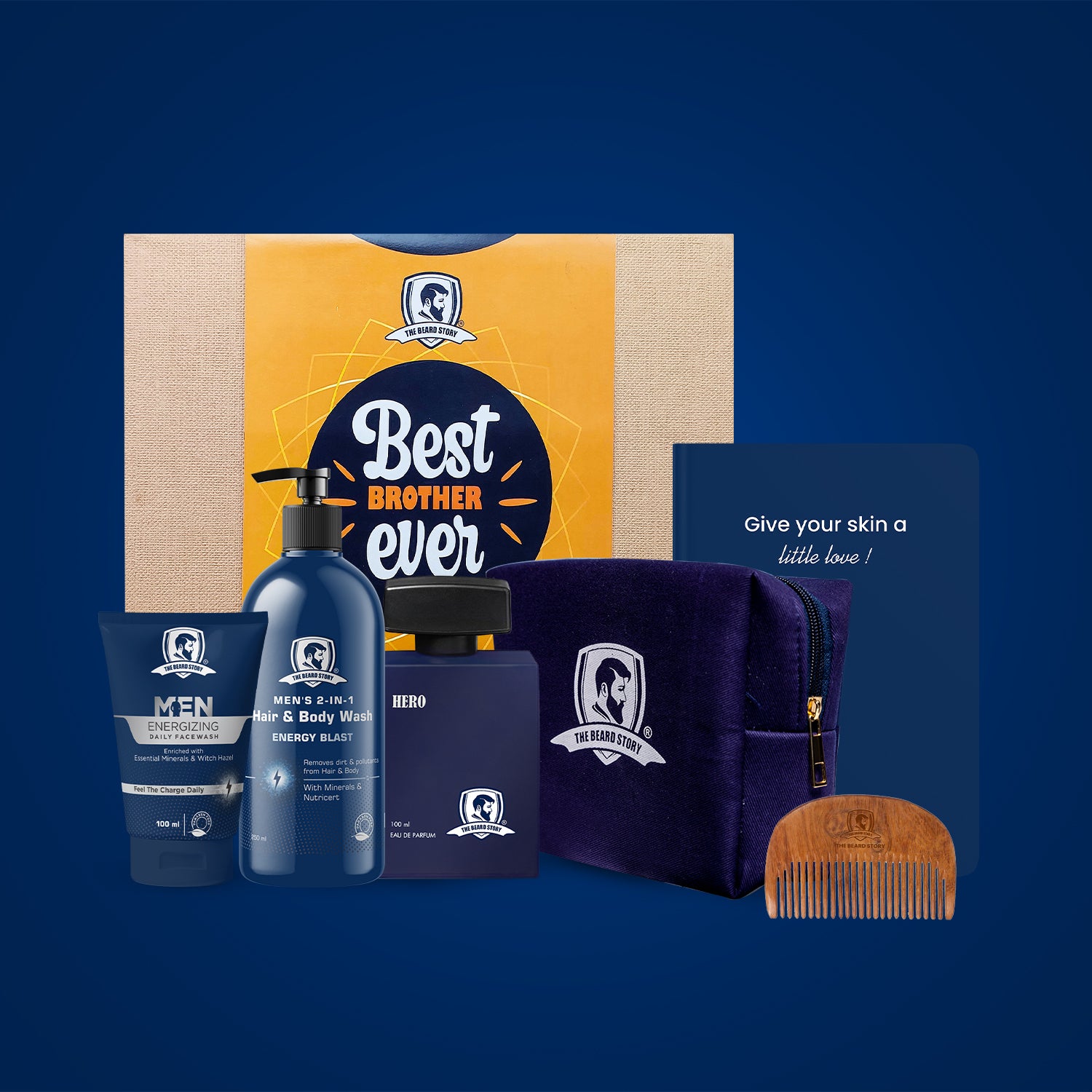 Ties That Bind Gift Set | 2 in 1 Hair & bodywash | Perfume, Energizing Facewash, Diary, Comb | For Men