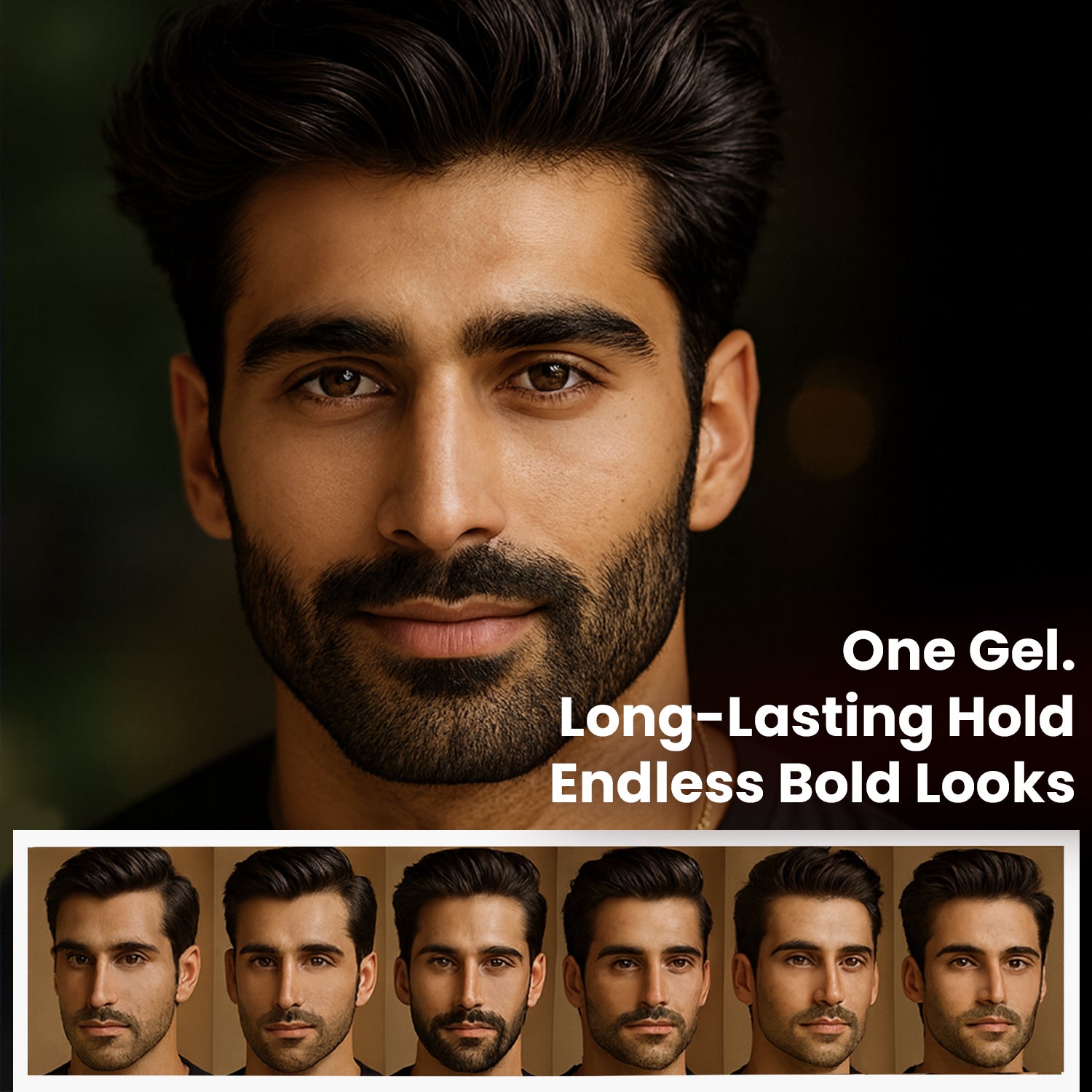 Hair Styling Gel for Men | Medium Hold | UV Protection | Long Lasting Shine | Non Sticky | 100g