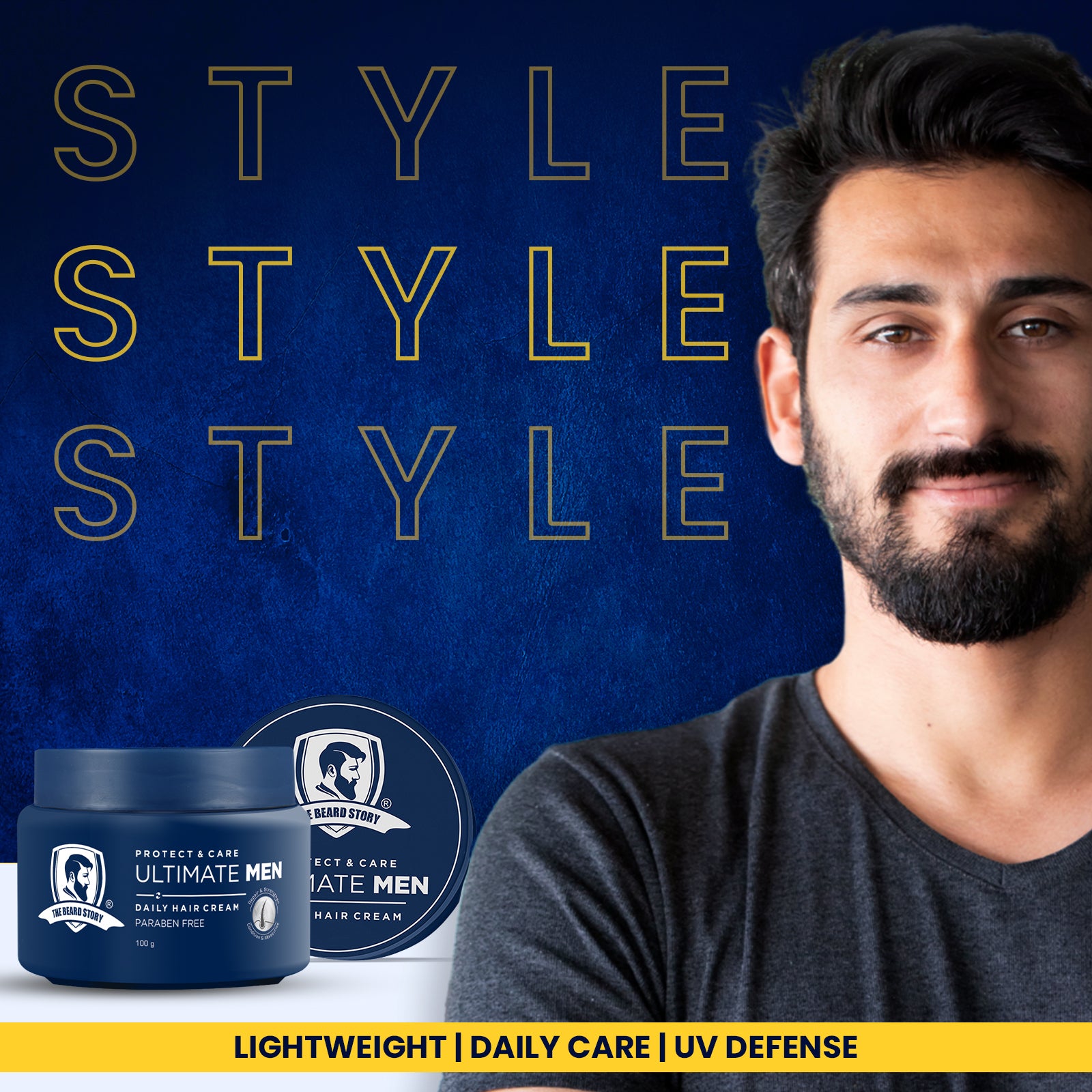 Hair Protect Cream | For Men | For Dry & Rough Hair | UV protection | Vitamin E & Argan Oil | 100gm