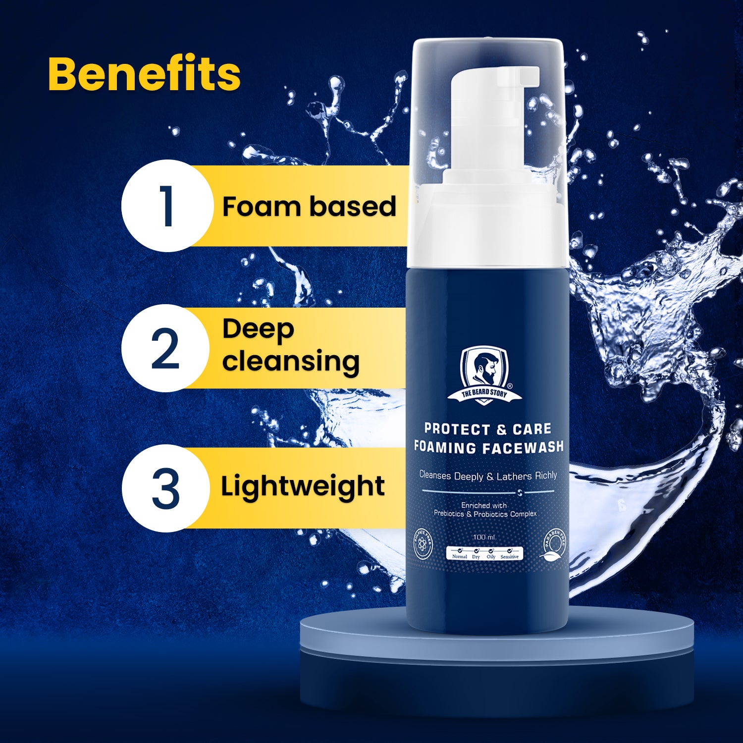 The Beard Story Protect & Care Foaming Facewash, 100ml