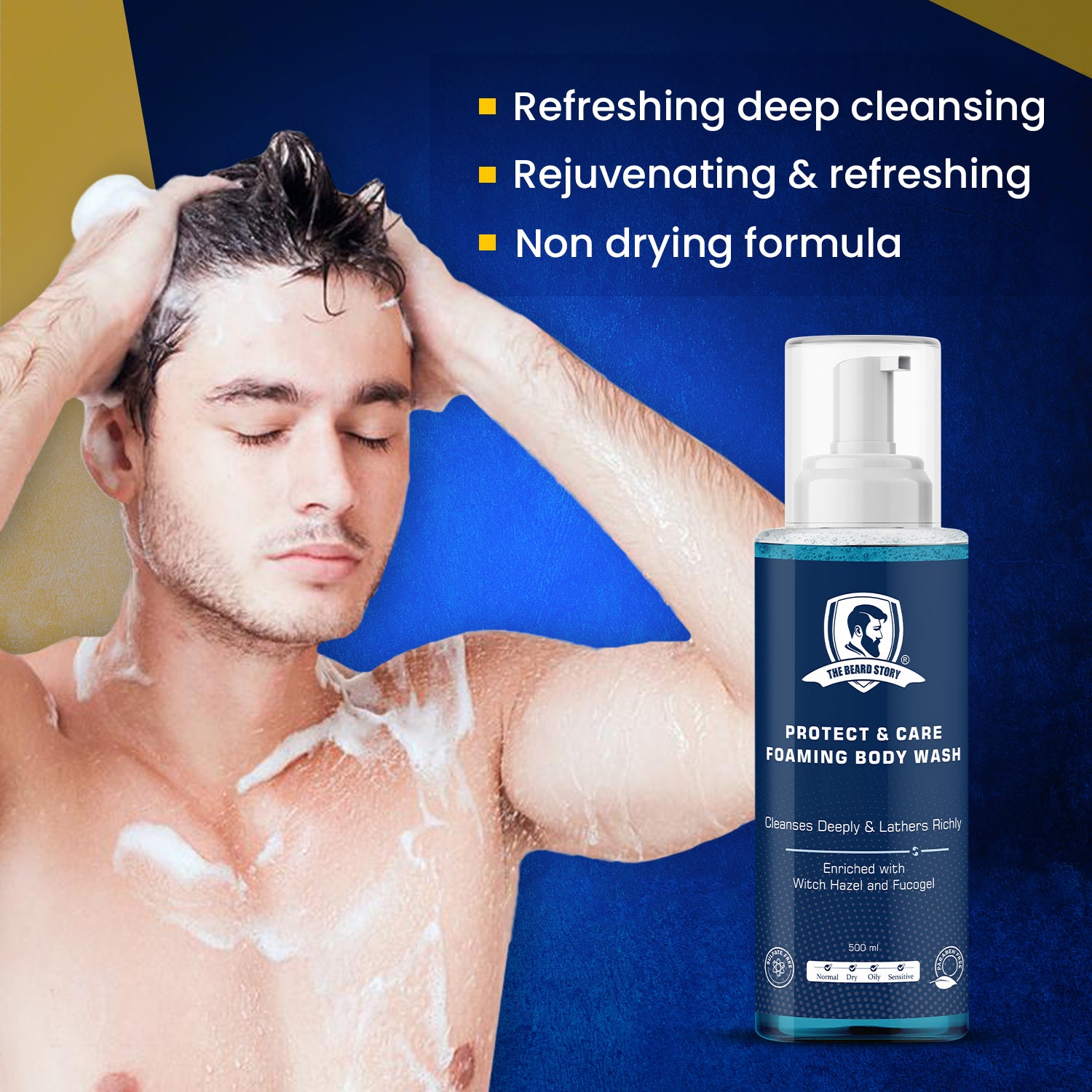 The Beard Story Protect & Care Foaming Body Wash. 500ml