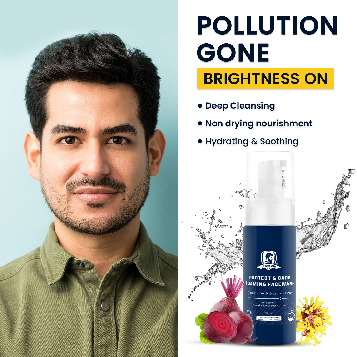 The Beard Story Protect & Care Foaming Facewash, 100ml