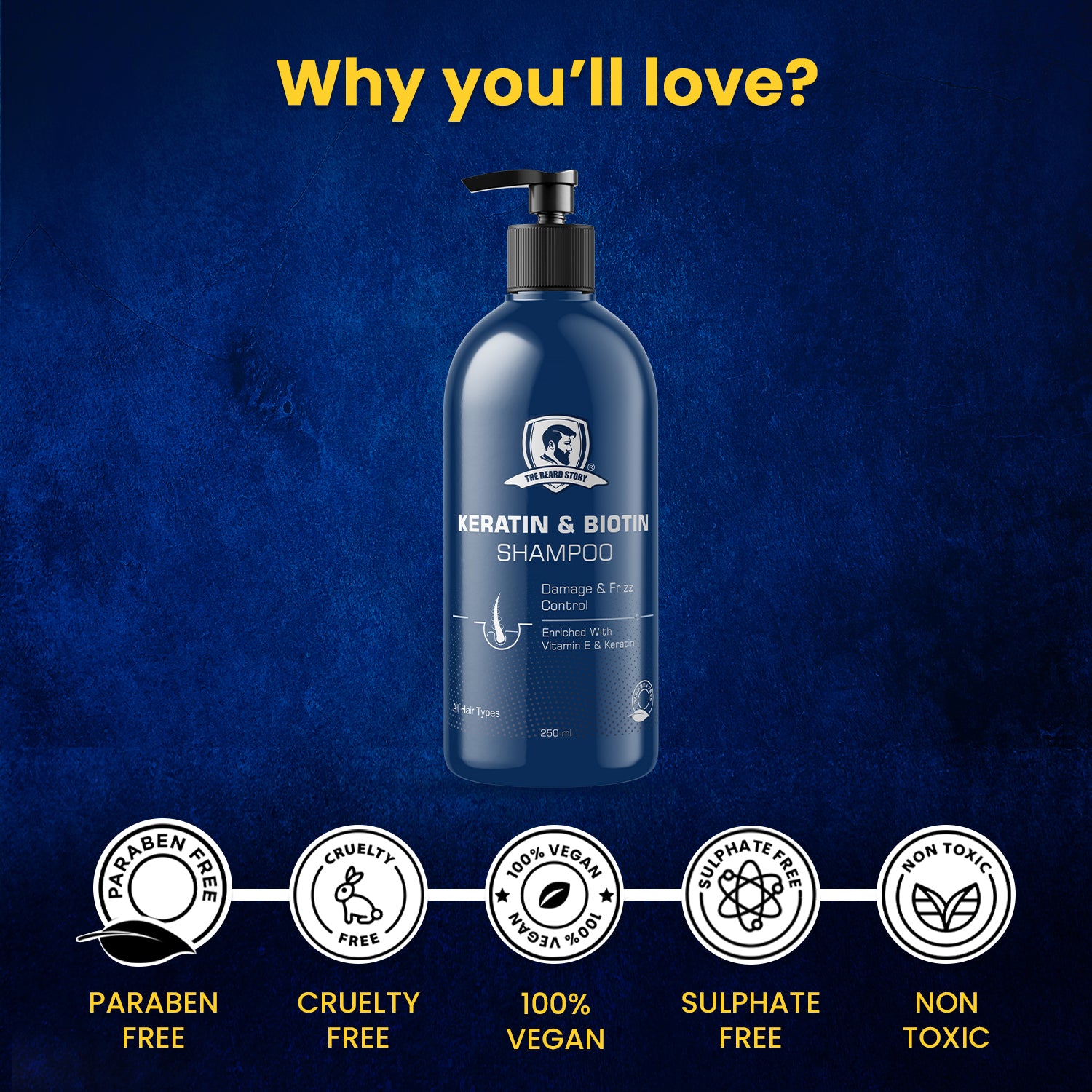 Deep Cleansing Shampoo | For Men | Hair Strengthening & Conditioning | 250ml