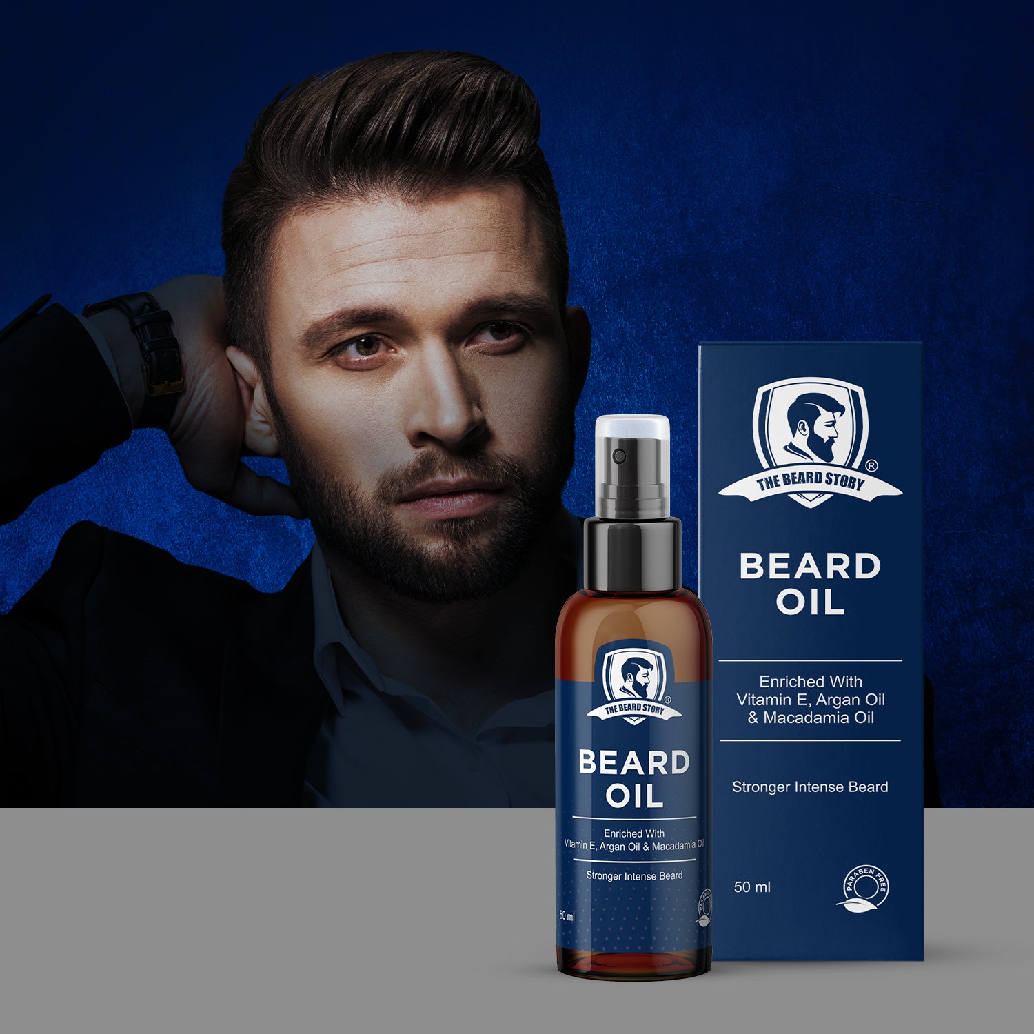 Beard Oil for Grooming | For Men | Long Lasting Moisturisation | Non Sticky | Macadamia Oil, Olive Oil & Jojoba Oil |