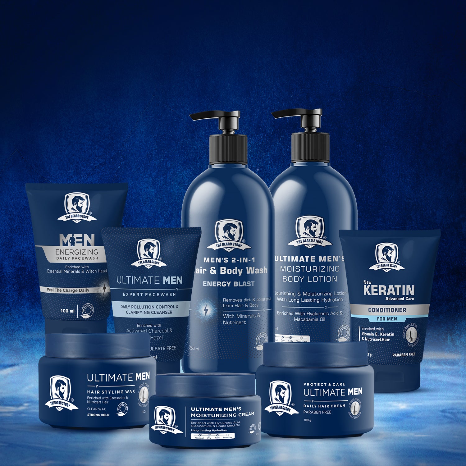 The Beard Story Mens 2 in 1 Energy Blast , Hair & Body Wash , 250 ml