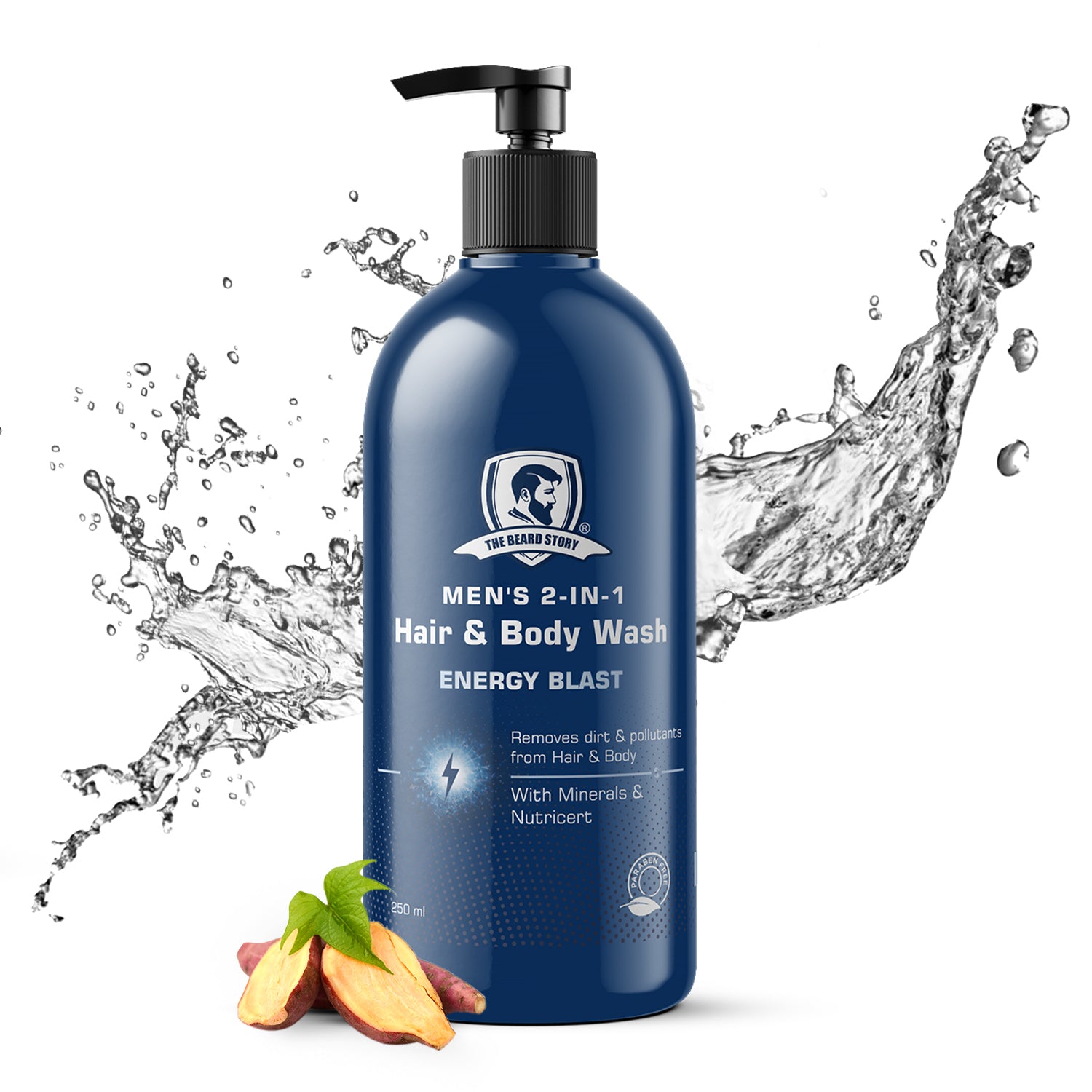 The Beard Story Mens 2 in 1 Energy Blast , Hair & Body Wash , 250 ml