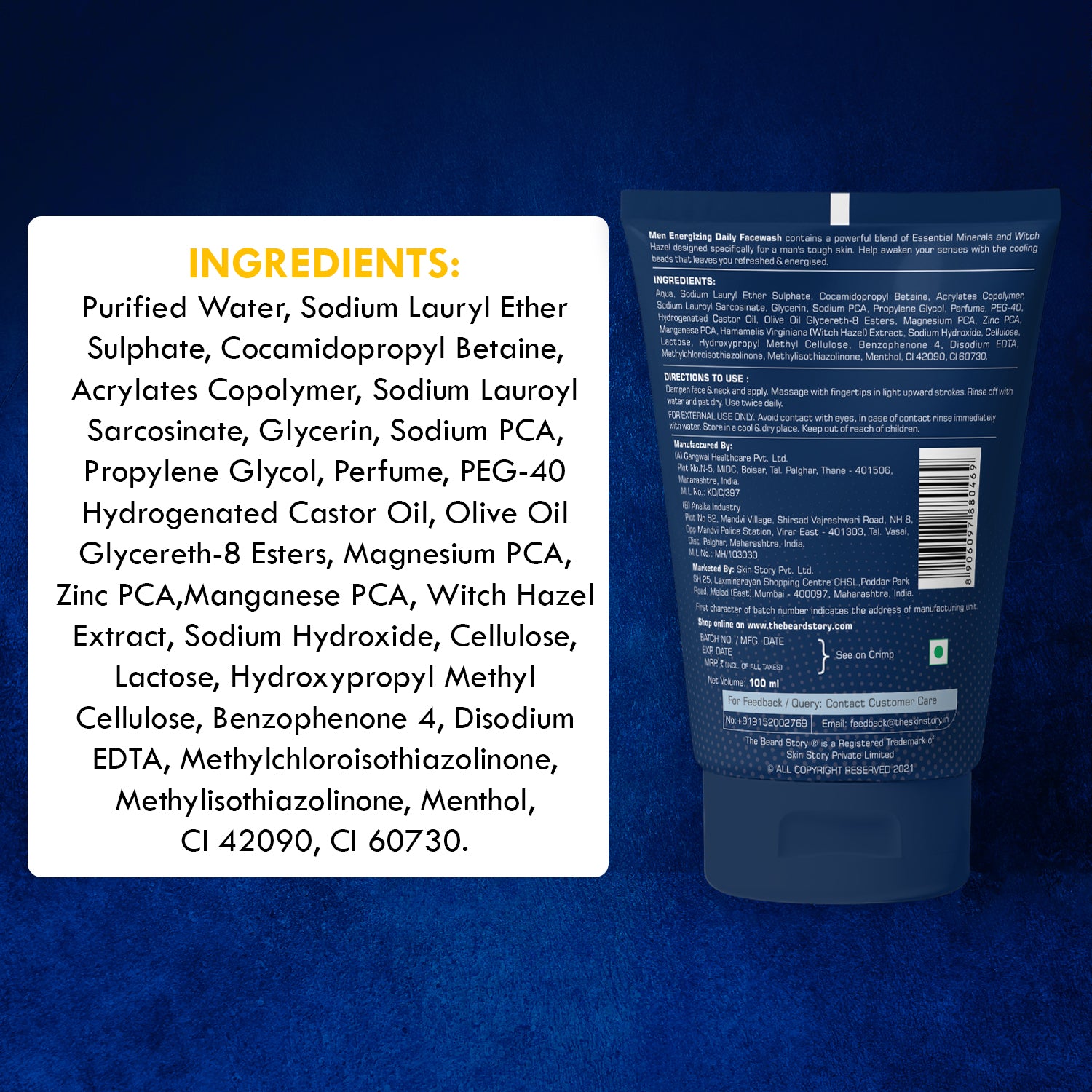 Daily Cleansing Facewash | For Men | Pore Cleansing | 100 ml