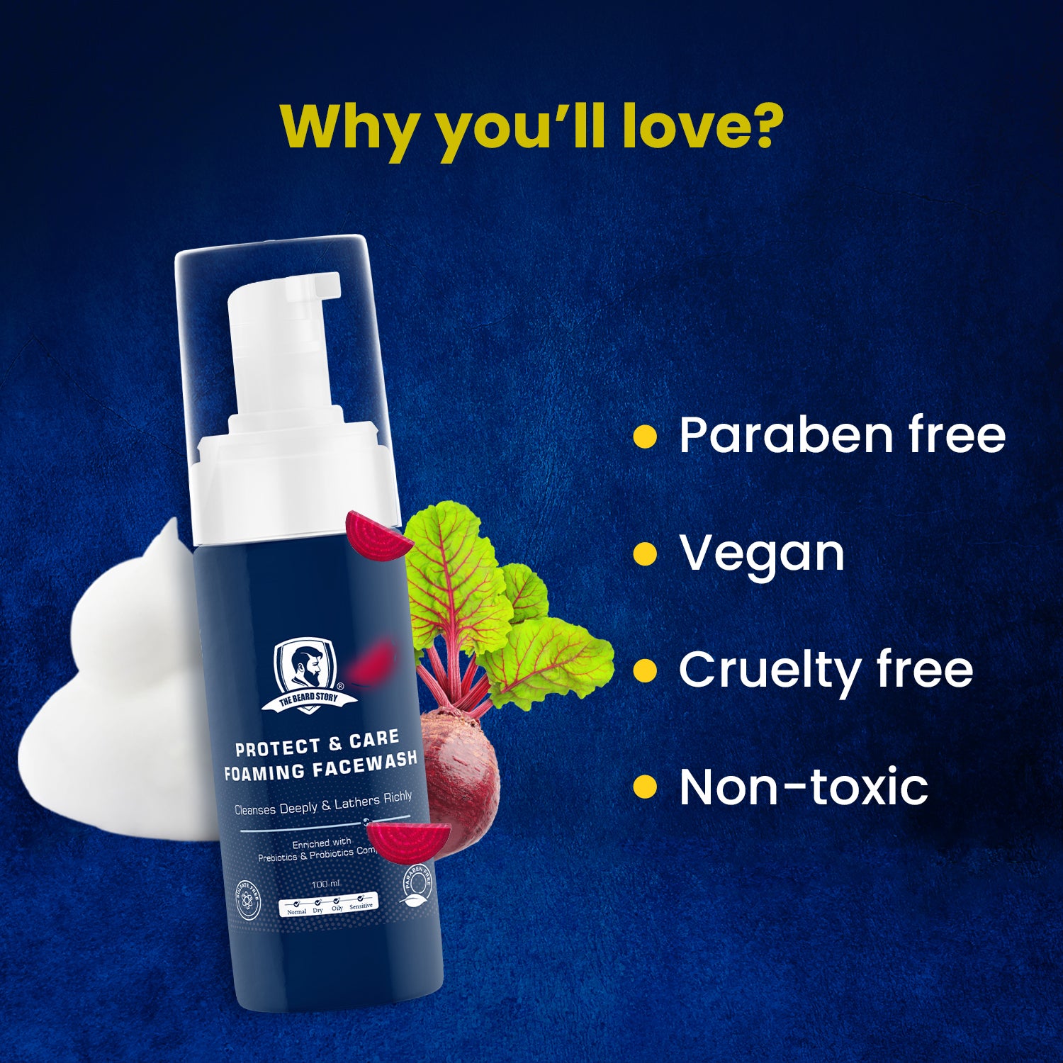 The Beard Story Protect & Care Foaming Facewash, 100ml