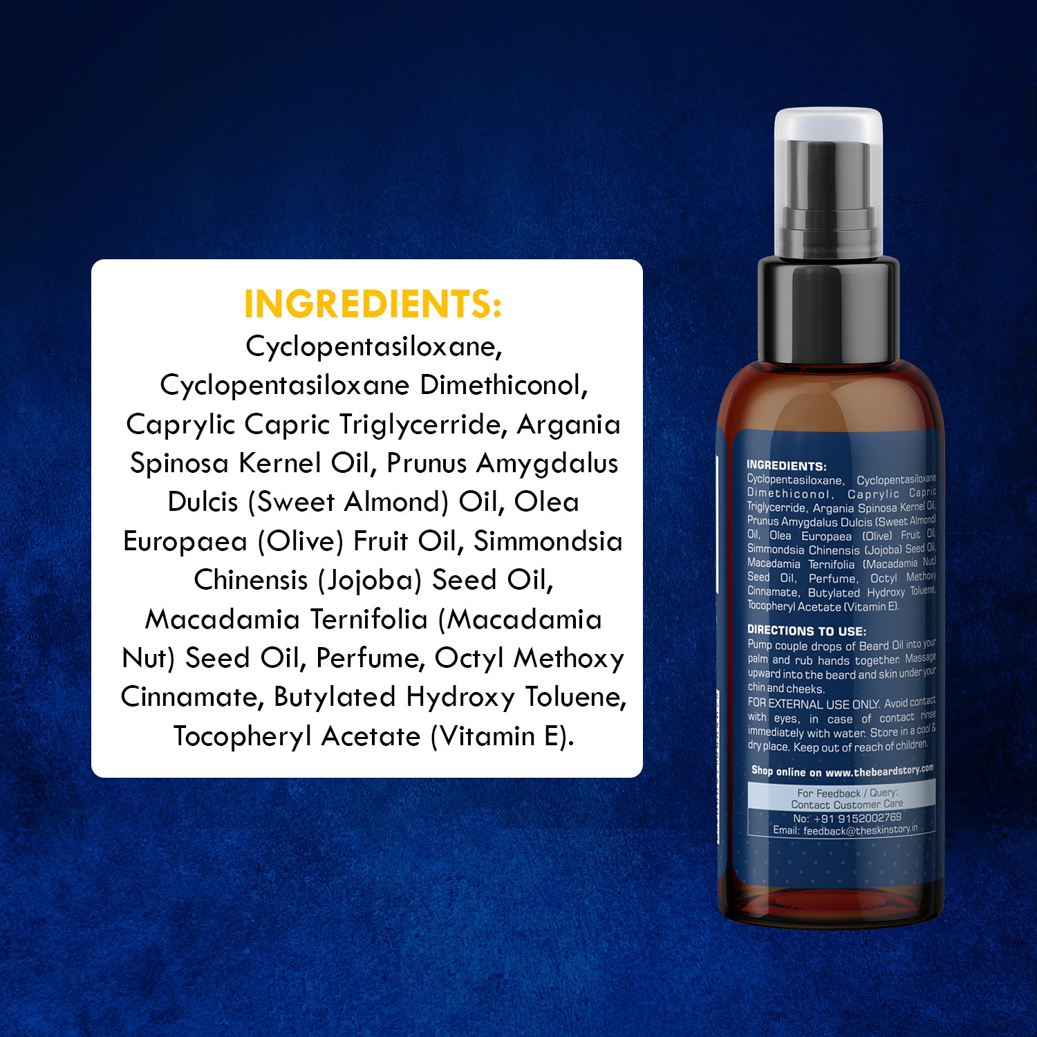 Beard Oil for Grooming | For Men | Long Lasting Moisturisation | Non Sticky | Macadamia Oil, Olive Oil & Jojoba Oil |