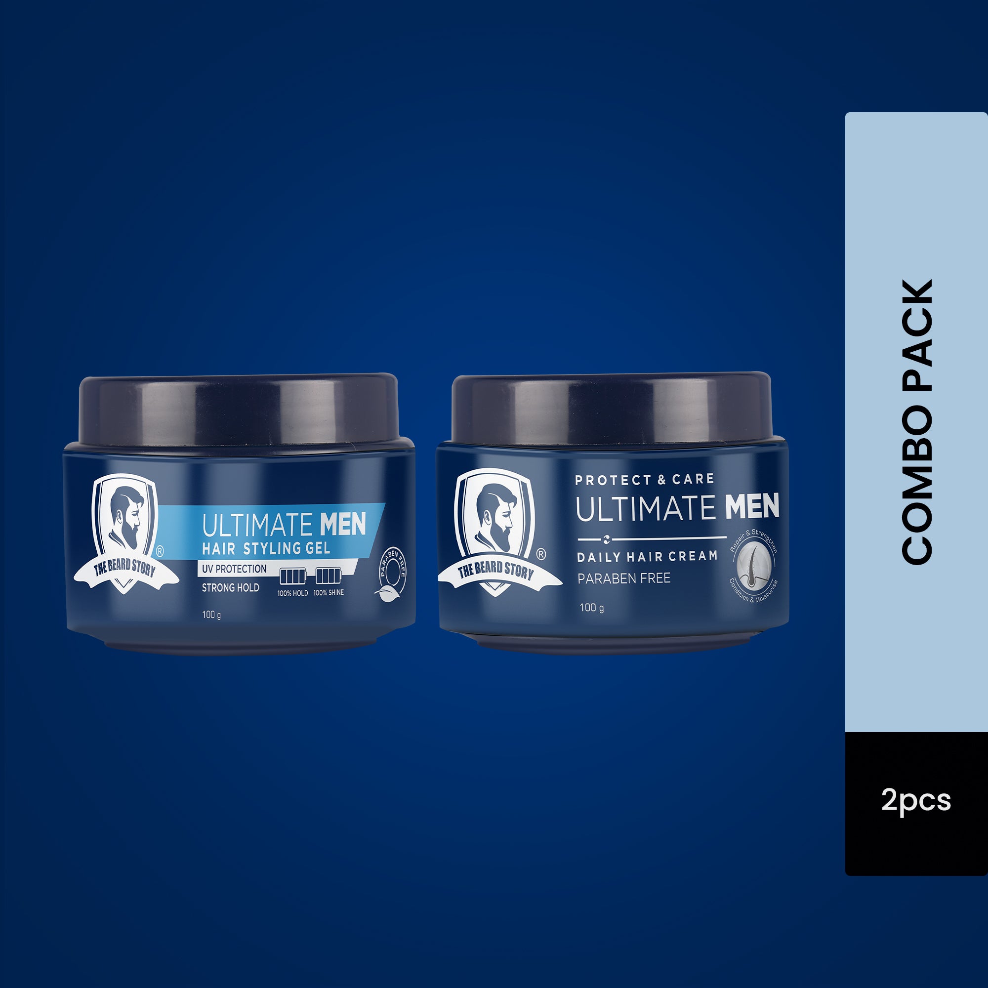 Hair Styling Combo | For Men | (Hair Cream & Hair Styling Gel) Strong Hold & Non Sticky | Strong & Nourished Hair