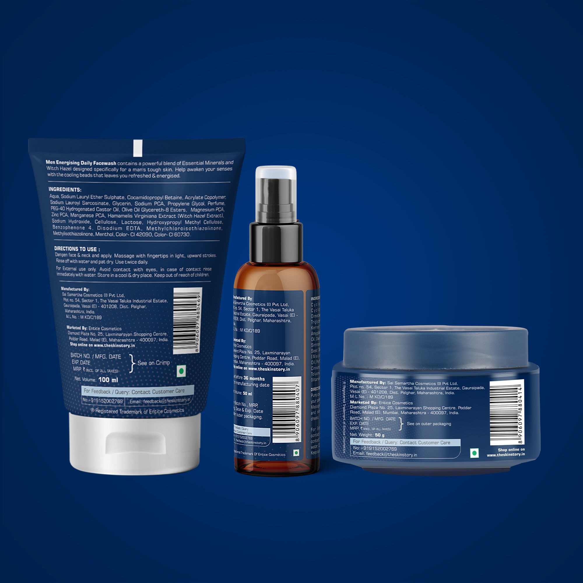 Beard Care Kit | For Men | (Energising Facewash & Beard Oil & Beard Softener Cream) Deep Cleansing & Moisturisation | Soft Strong Beard