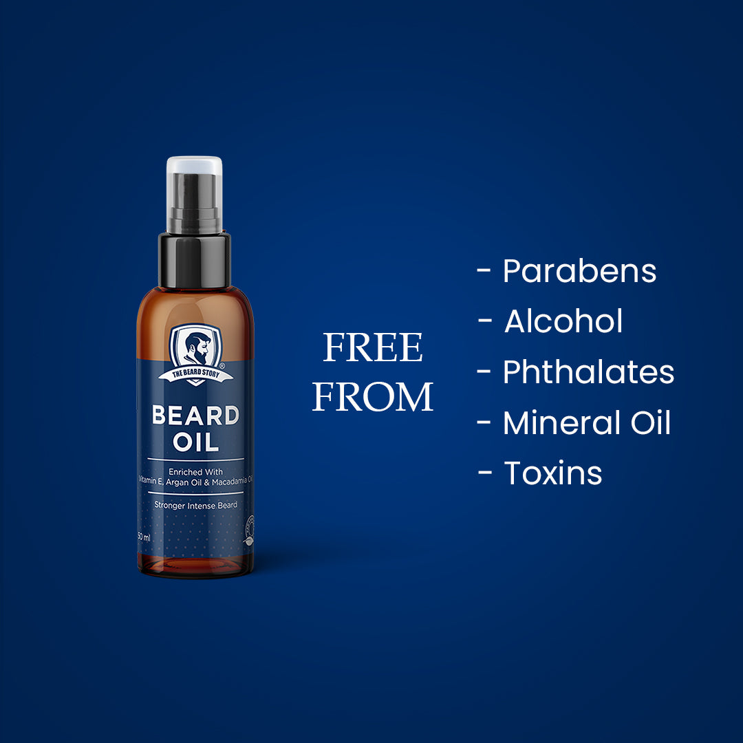 The Beard Story  Beard Oil For Grooming | For Men | Long Lasting Moisturisation | Non Sticky | Macadamia Oil, Olive Oil & Jojoba Oil | Pack of 2