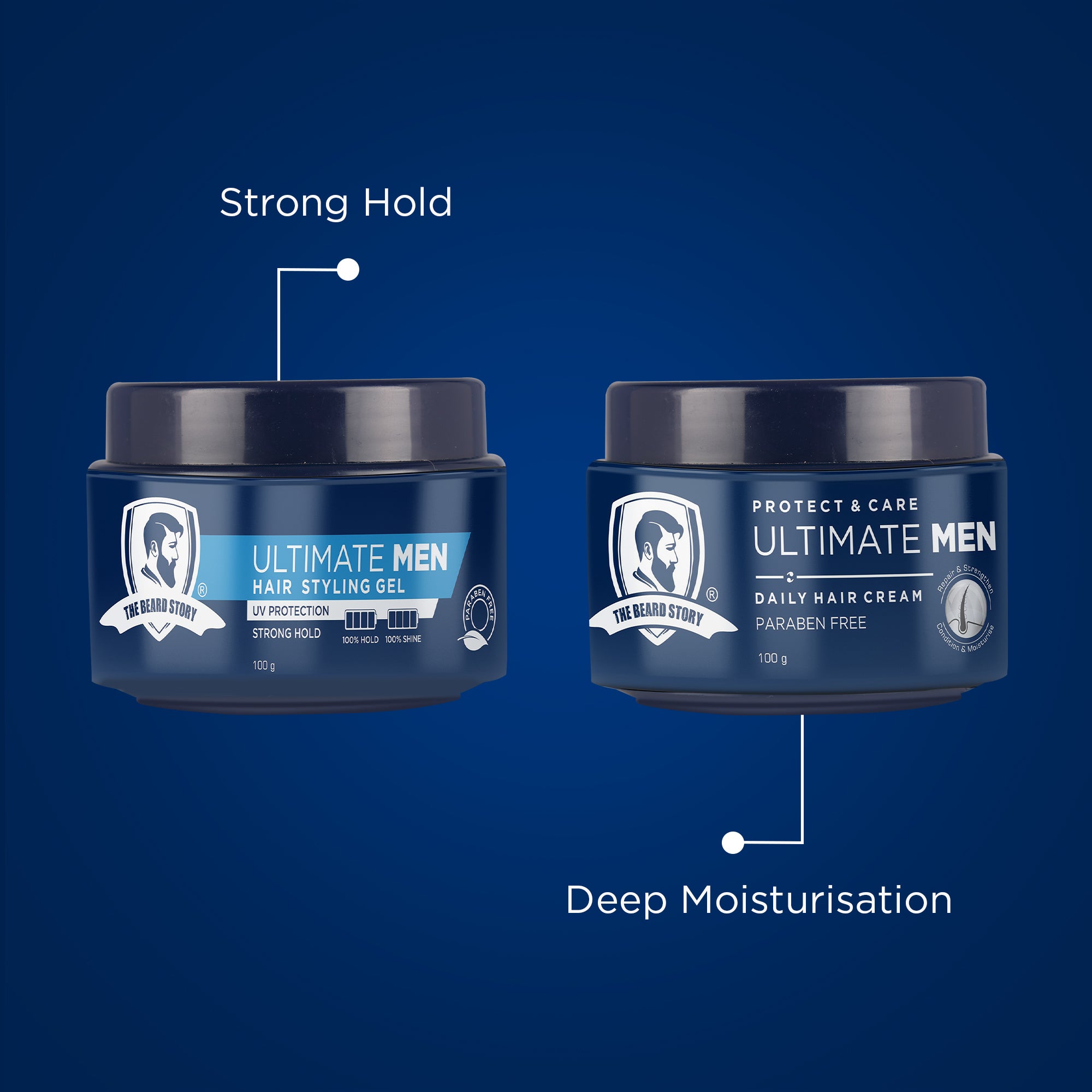 Hair Styling Combo | For Men | (Hair Cream & Hair Styling Gel) Strong Hold & Non Sticky | Strong & Nourished Hair