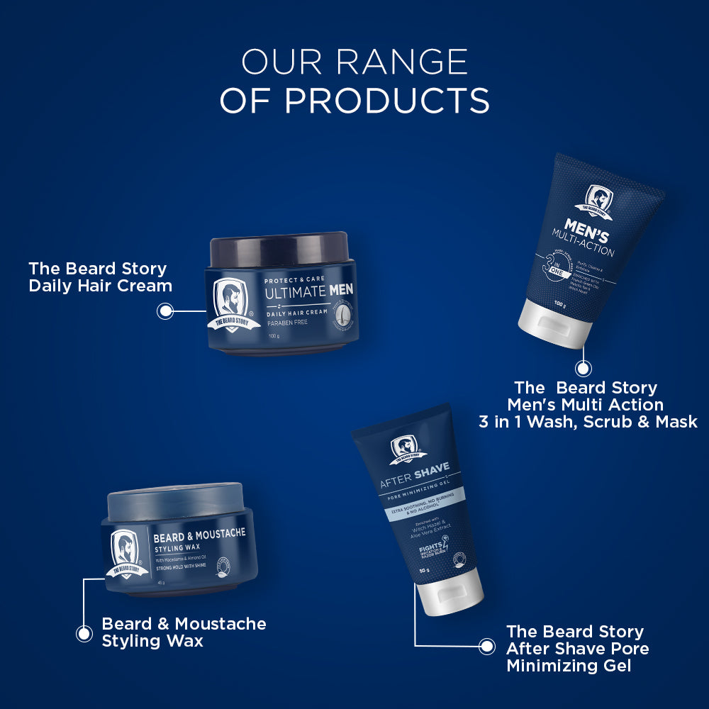 Beard Care Kit | For Men | (Energising Facewash & Beard Oil & Beard Softener Cream) Deep Cleansing & Moisturisation | Soft Strong Beard