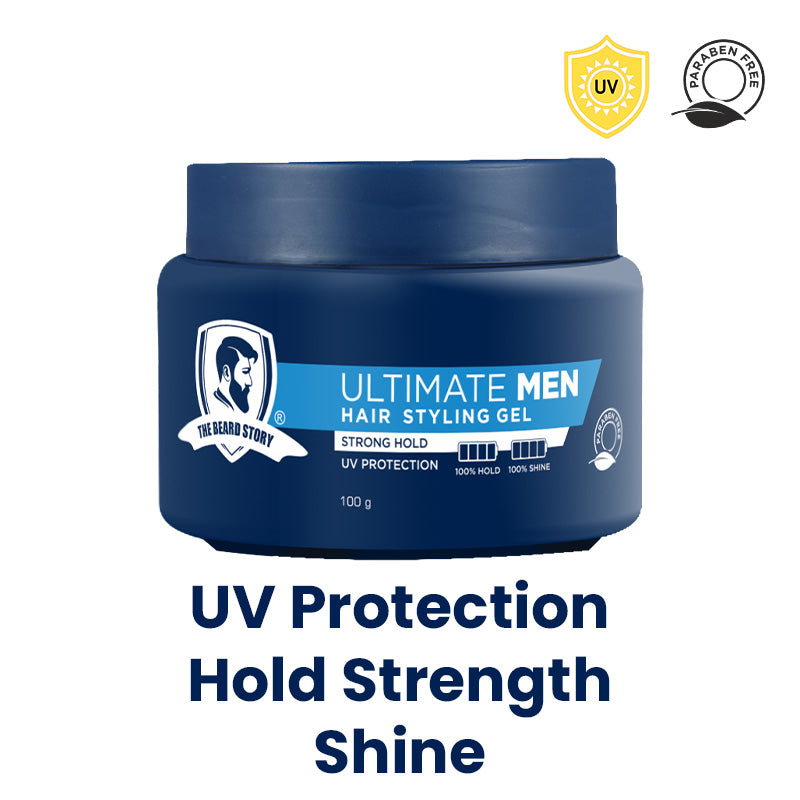 Hair Styling Gel | For Men | Strong Hold | UV Protection | Long Lasting Shine | Non Sticky | 100g