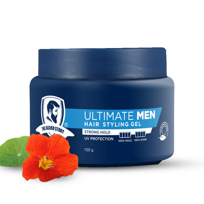 Hair Styling Gel | For Men | Strong Hold | UV Protection | Long Lasting Shine | Non Sticky | 100g