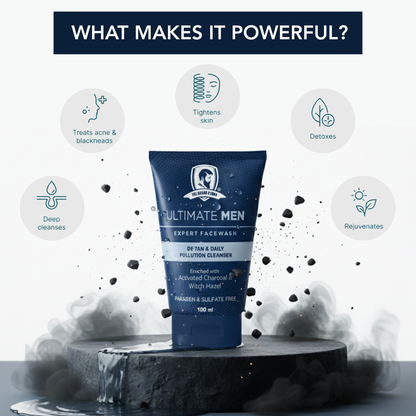 Facewash with Activated Charcoal | For Men | Anti Pollution &amp; Dirt Absorbent | 100g