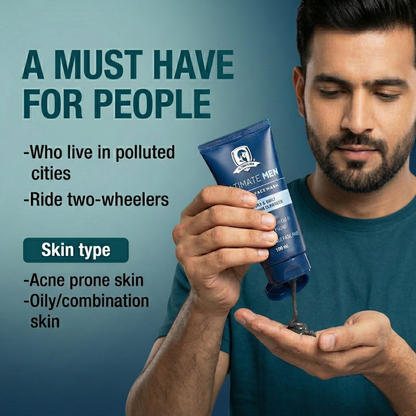 Facewash with Activated Charcoal | For Men | Anti Pollution &amp; Dirt Absorbent | 100g