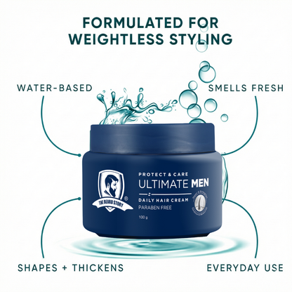 Hair Protect Cream | For Men | For Dry &amp; Rough Hair | UV protection | Vitamin E &amp; Argan Oil | 100gm