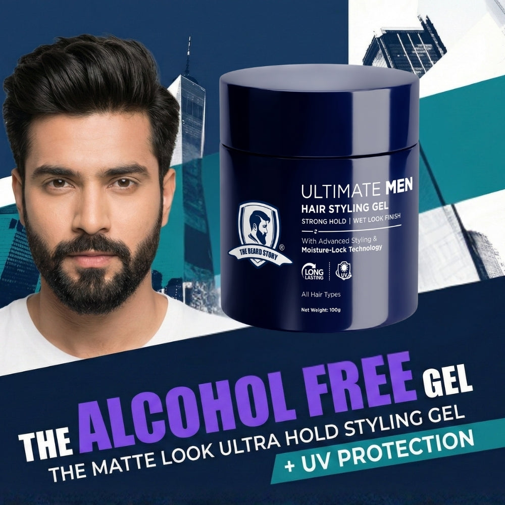 Hair Styling Gel | For Men | Strong Hold | UV Protection | Long Lasting Shine | Non Sticky | 100g