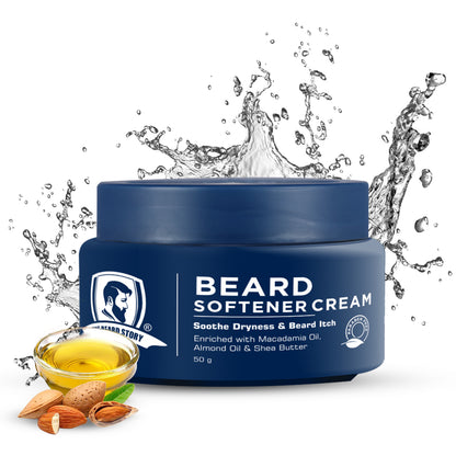 Beard Softener Cream | For Men | For Dry &amp; Rough Beard | Vitamin E &amp; Argan Oil  | 50gm
