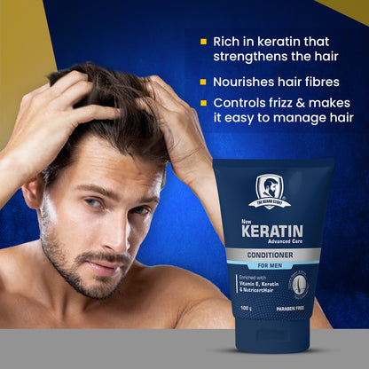 Keratin Conditioner | For Men | Soft &amp; Smooth Hair | Sulphate Free | Keratin, Argan Oil &amp; Vitamin E  |  100g