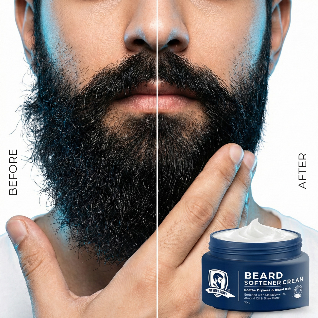 Beard Softener Cream | For Men | For Dry &amp; Rough Beard | Vitamin E &amp; Argan Oil  | 50gm