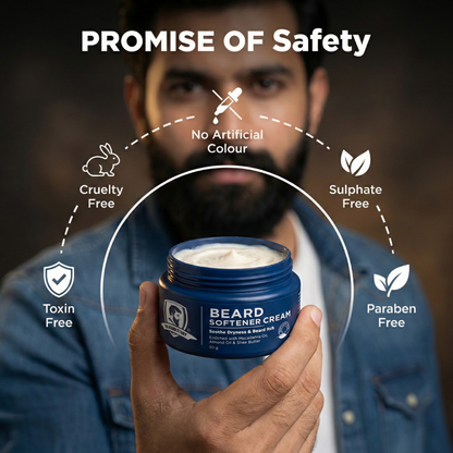 Beard Softener Cream | For Men | For Dry &amp; Rough Beard | Vitamin E &amp; Argan Oil  | 50gm