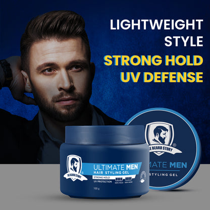 Hair Styling Gel | For Men | Strong Hold | UV Protection | Long Lasting Shine | Non Sticky | 100g