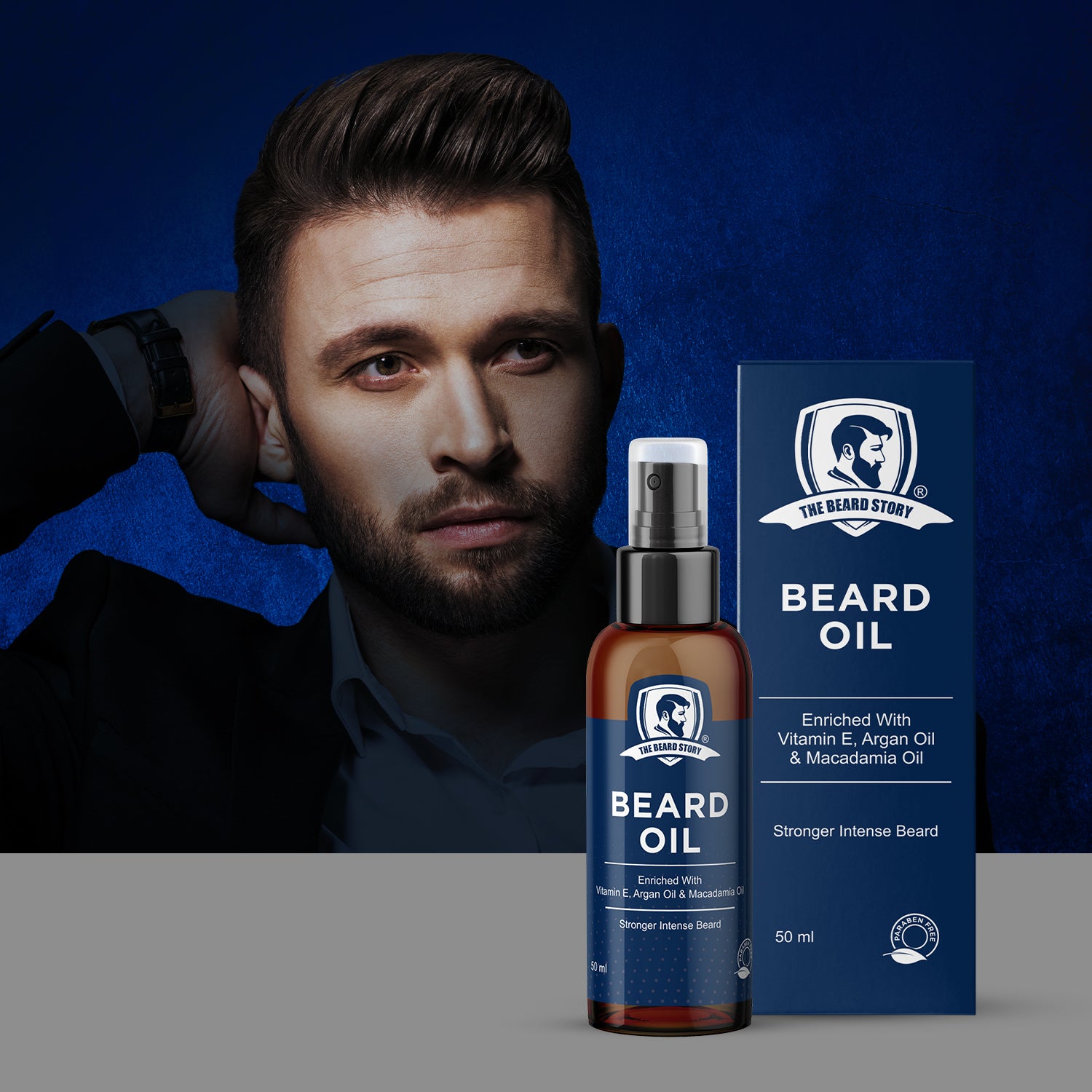 Beard Oil for Grooming | For Men | Long Lasting Moisturisation | Non Sticky | Macadamia Oil, Olive Oil &amp; Jojoba Oil |