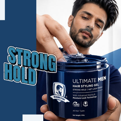 Hair Styling Gel | For Men | Strong Hold | UV Protection | Long Lasting Shine | Non Sticky | 100g