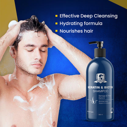 Deep Cleansing Shampoo | For Men | Hair Strengthening &amp; Conditioning | 250ml
