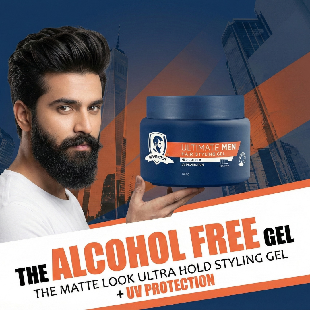 Hair Styling Gel for Men | Medium Hold | UV Protection | Long Lasting Shine | Non Sticky |  100g