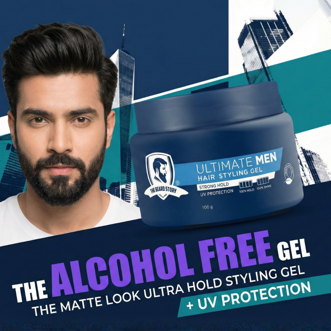 Hair Styling Gel | For Men | Strong Hold | UV Protection | Long Lasting Shine | Non Sticky | 100g