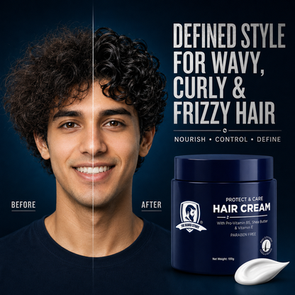 Hair Protect Cream | For Men | For Dry &amp; Rough Hair | UV protection | Vitamin E &amp; Argan Oil | 100gm