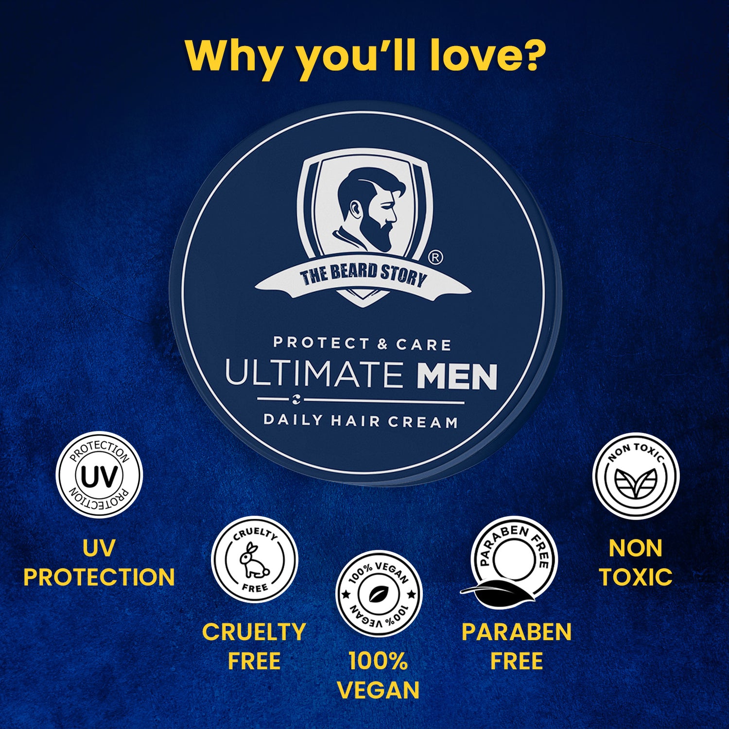 Hair Protect Cream | For Men | For Dry &amp; Rough Hair | UV protection | Vitamin E &amp; Argan Oil | 100gm