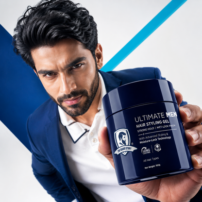 Hair Styling Gel | For Men | Strong Hold | UV Protection | Long Lasting Shine | Non Sticky | 100g