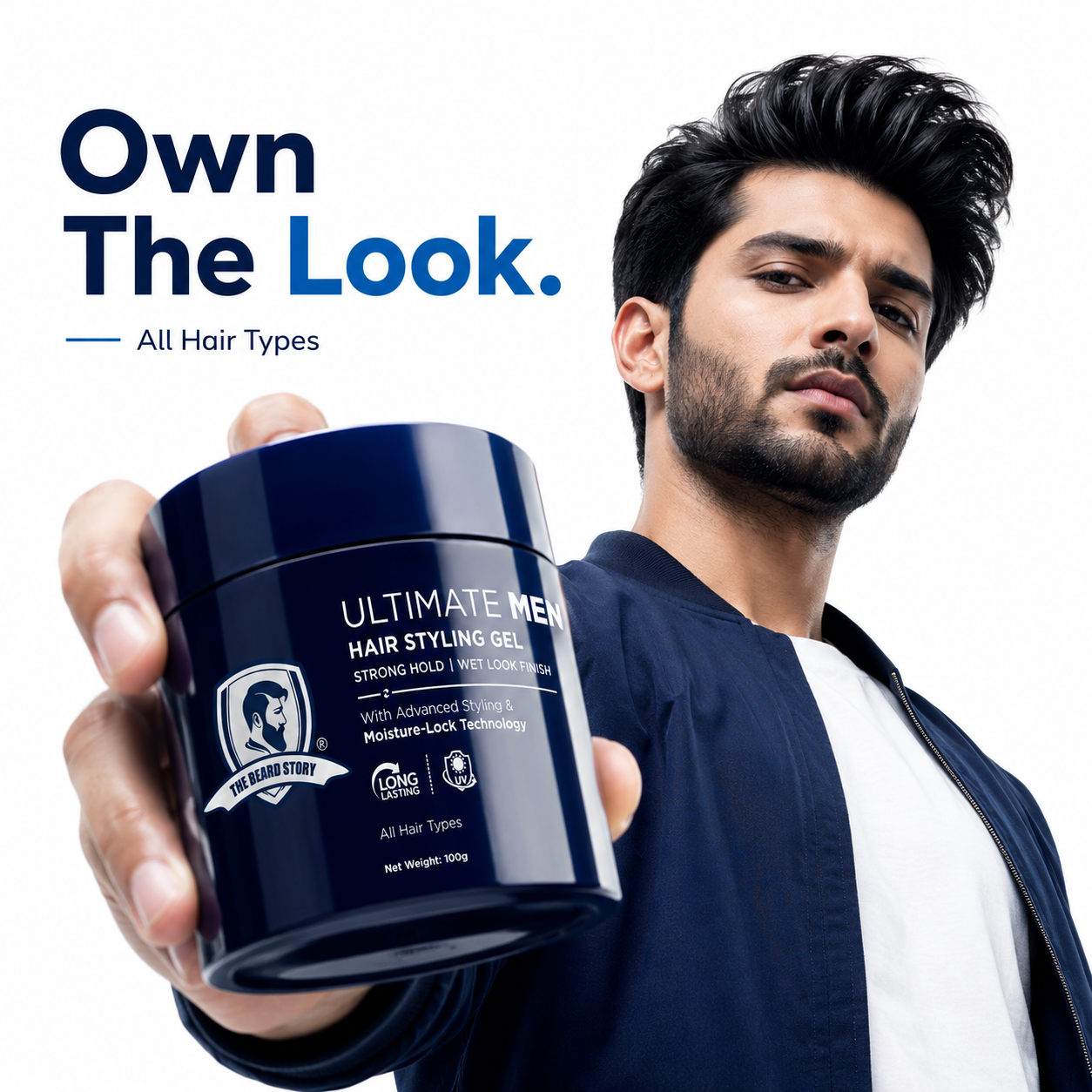 Hair Styling Gel | For Men | Strong Hold | UV Protection | Long Lasting Shine | Non Sticky | 100g