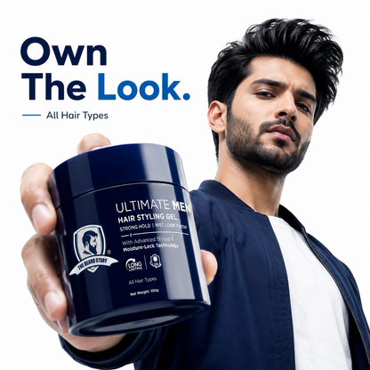 Hair Styling Gel | For Men | Strong Hold | UV Protection | Long Lasting Shine | Non Sticky | 100g