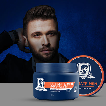 Hair Styling Gel for Men | Medium Hold | UV Protection | Long Lasting Shine | Non Sticky |  100g