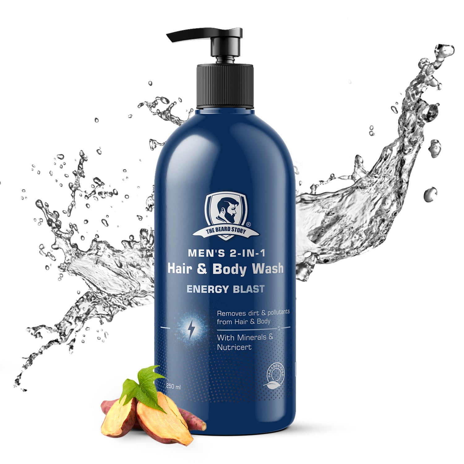 The Beard Story Mens 2 in 1 Energy Blast , Hair &amp; Body Wash , 250 ml