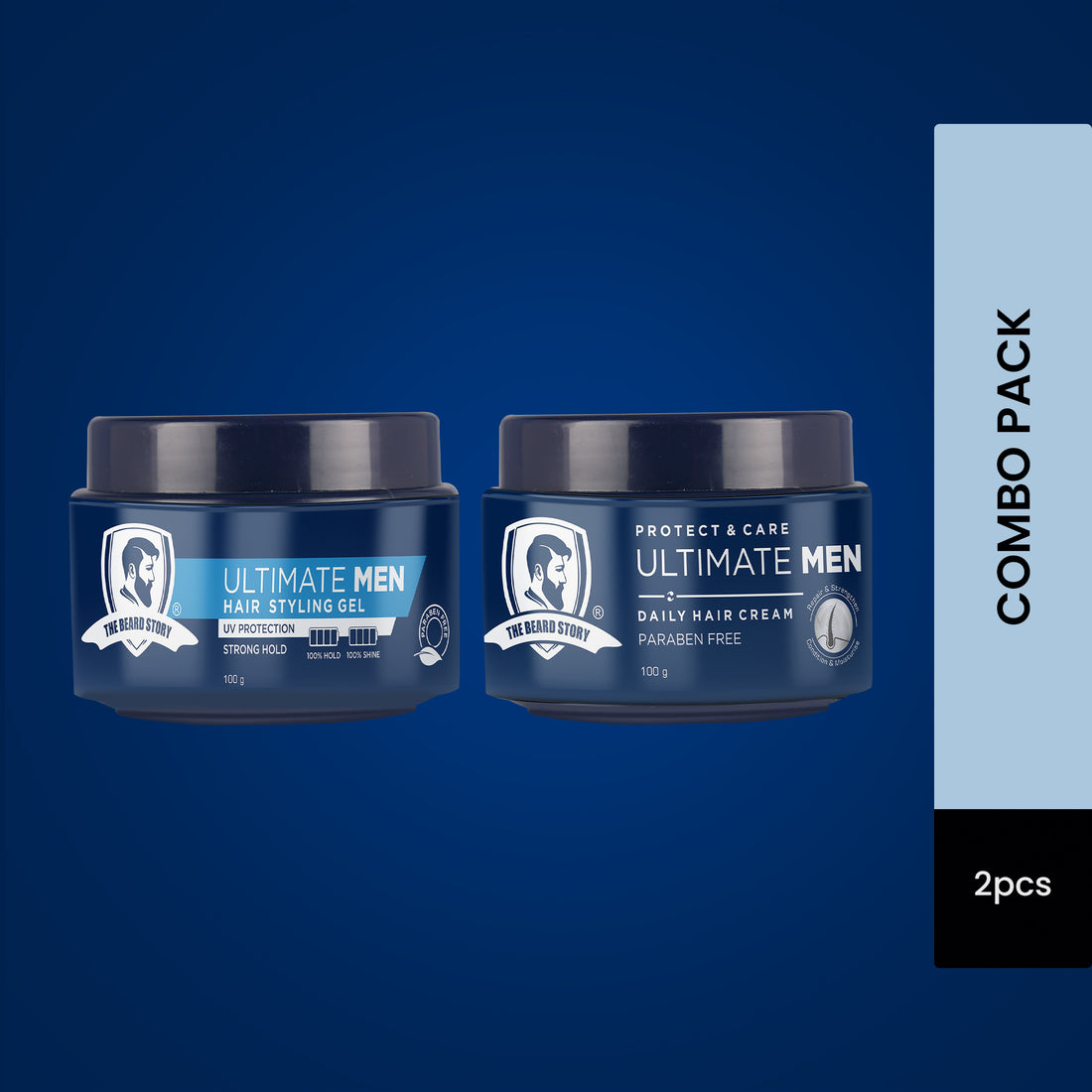 Hair Styling Combo | For Men | (Hair Cream &amp; Hair Styling Gel) Strong Hold &amp; Non Sticky | Strong &amp; Nourished Hair