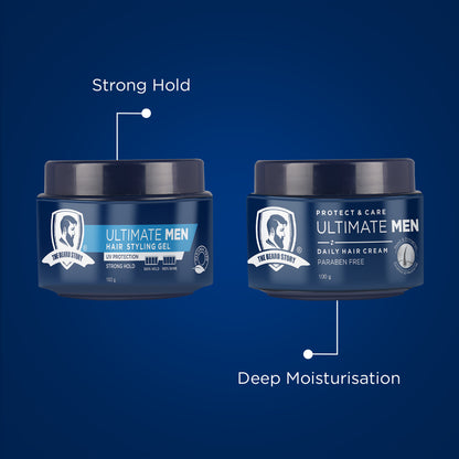 Hair Styling Combo | For Men | (Hair Cream &amp; Hair Styling Gel) Strong Hold &amp; Non Sticky | Strong &amp; Nourished Hair